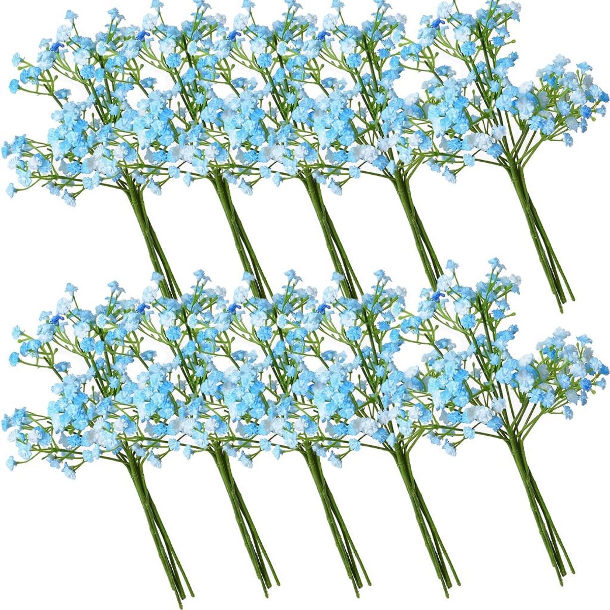 Kunstmatige sluier, lichtblauw, set van 10, droogbloemenboeket klein