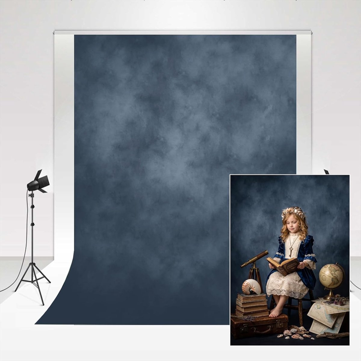 Portret Achtergrond Blauwe Studio Fotografie Achtergrond 2x3m Kunstfotografie Achtergrond Tijdschrift Advertentie Fotoshoot Fotocabine Youtube Video Achtergrond Baby Fotocall Fotoshoot