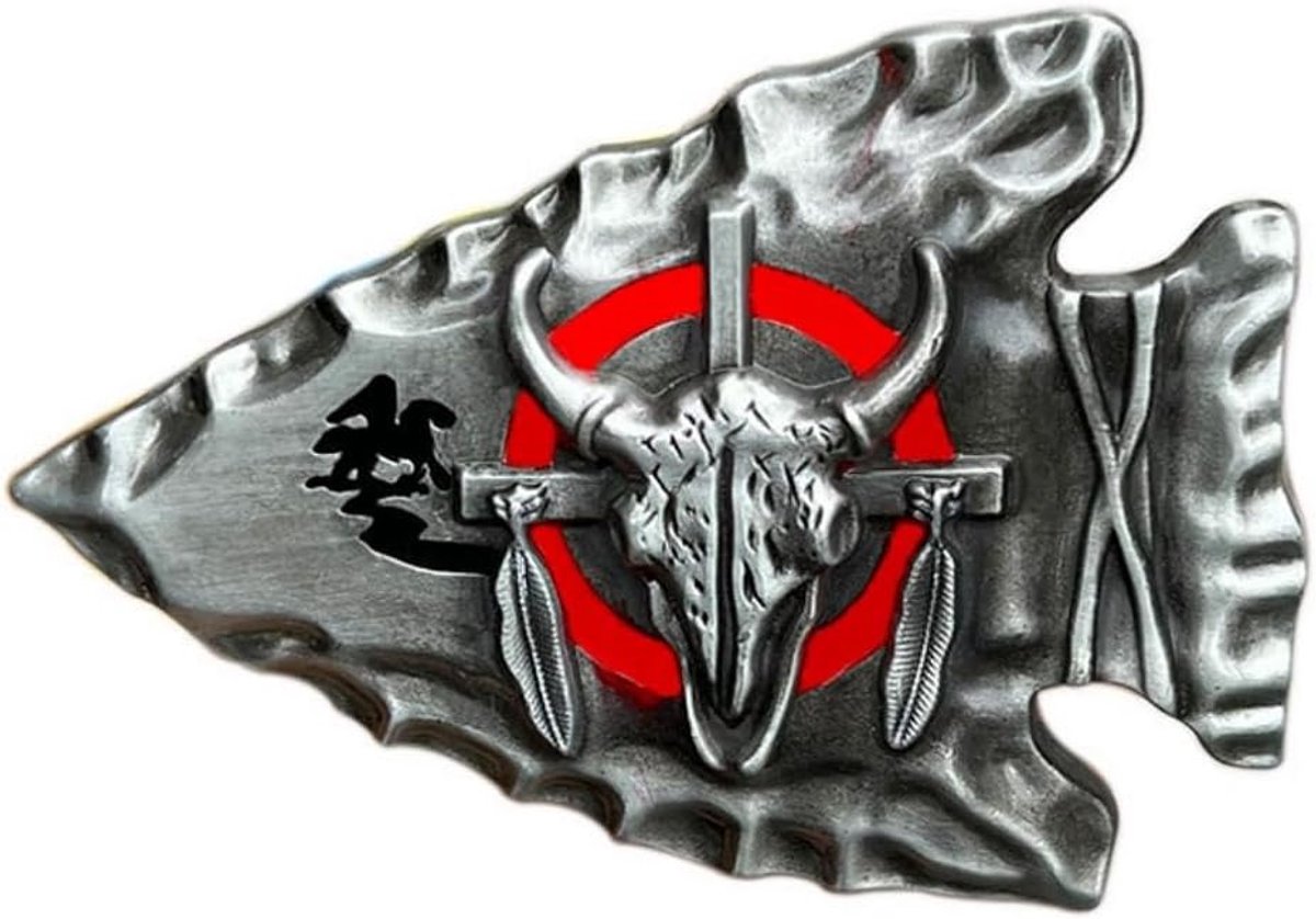 Riemgesp stierenkop-doodskop voor heren riemgesp stierenschedel pijlpunt cowboy sieraden stam dier