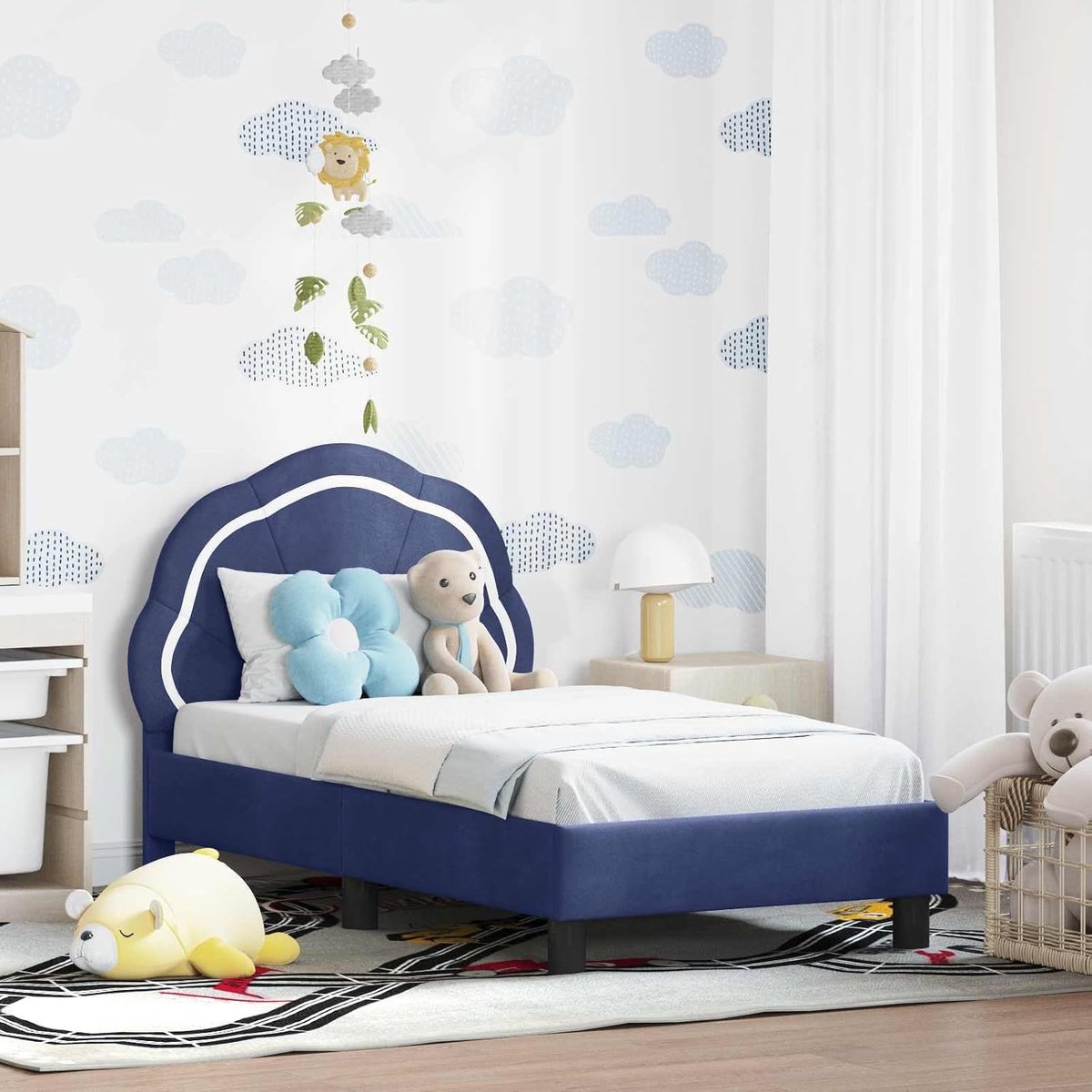 Peuterbedframe modern minimalistisch Politieblauw 70x140 cm
