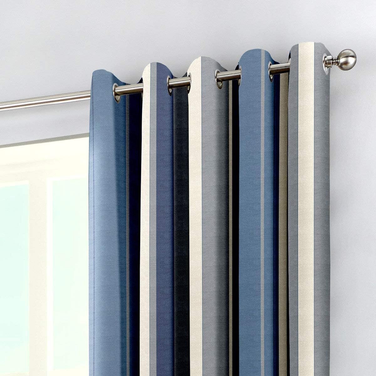 Panelen, katoen, polyester, blauw, B 117 cm (46) x D183 cm (72)
