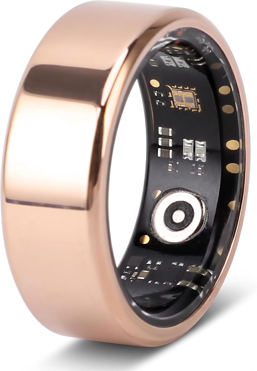 Ring Health Tracker, Slaapregistratie Draagbare Waterdichte Bluetooth Fitness Tracker-ringen met 24 Uur Monitoring, 5-7 Dagen Batterijduur, Maat 8
