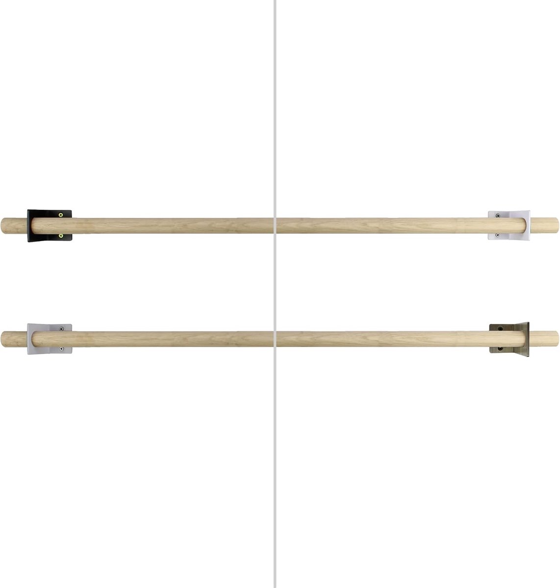 Hangend | keukenreling pannenhouder garderobestang stabiel | wandgarderobe handdoekhouder wandmontage | jassen handdoeken keukenhulp (130 cm ronde staaf, grijs)
