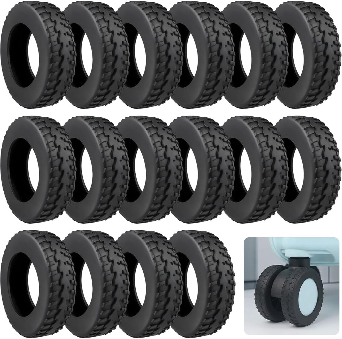 16 Stuks Bagage Koffer Wielen Cover, 5-6,5 cm Siliconen Bagagewielhoezen