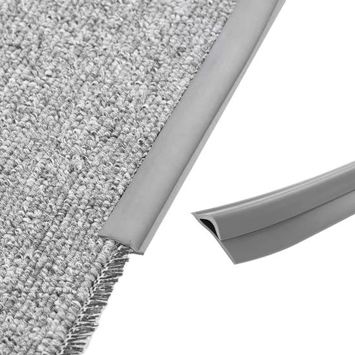 Zelfklevende PVC Overgangsstrip - Voor vloerovergangen en randafwerking - Donkergrijs - 5 meter