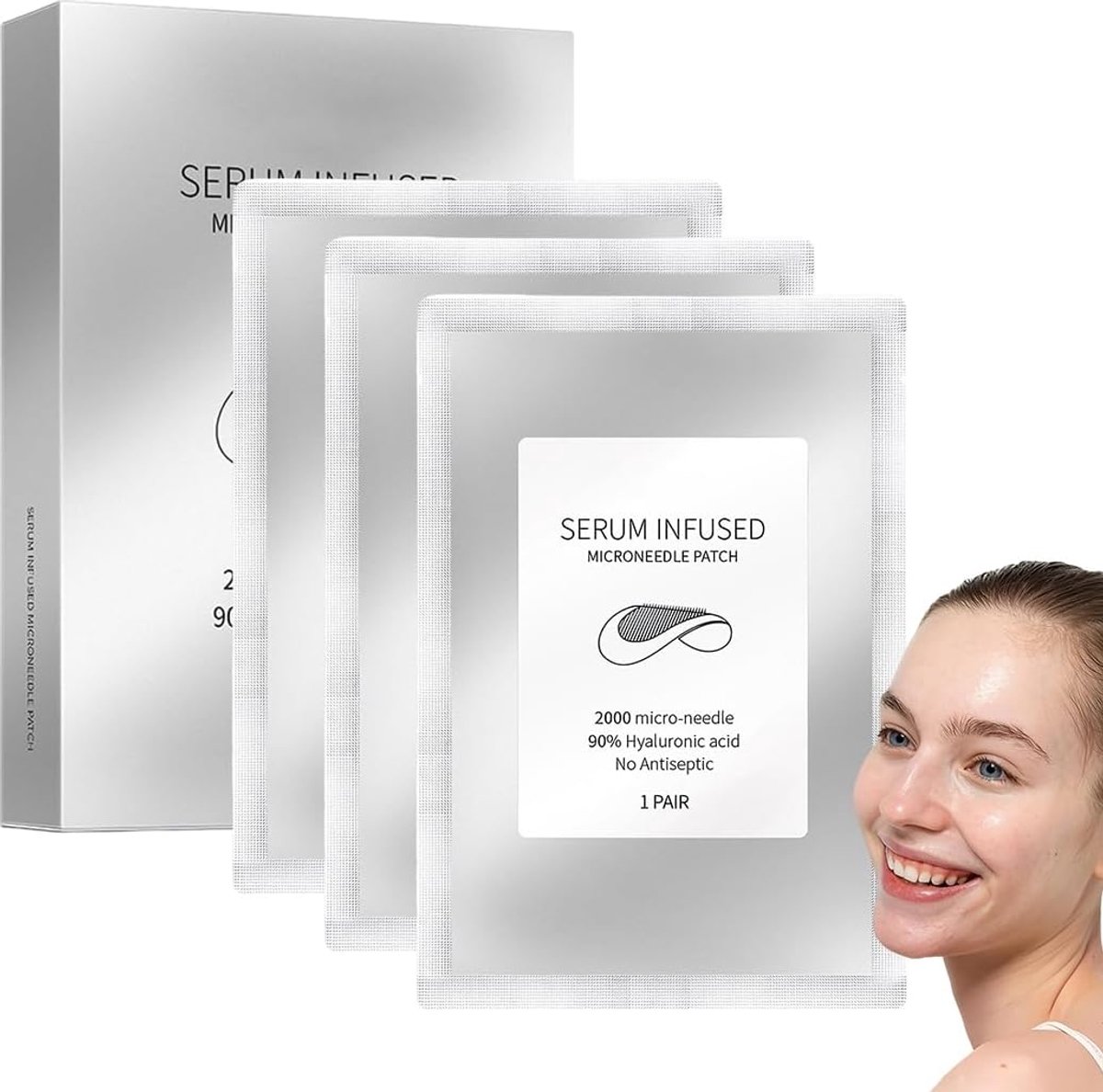 3 paar microneedling patches anti-rimpel micro-needling oogpads, micro needling set oogkringen & zwelling, oogpatches tegen oogrimpels, voorhoofdrimpels, toorrimpels