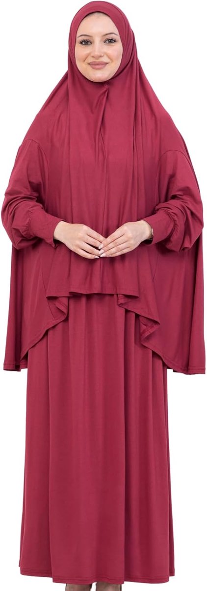 Islamitische Abaya Hijab-set, lange Turkse katoenen gebedsuitrusting, islamitische kleding voor Ramadan