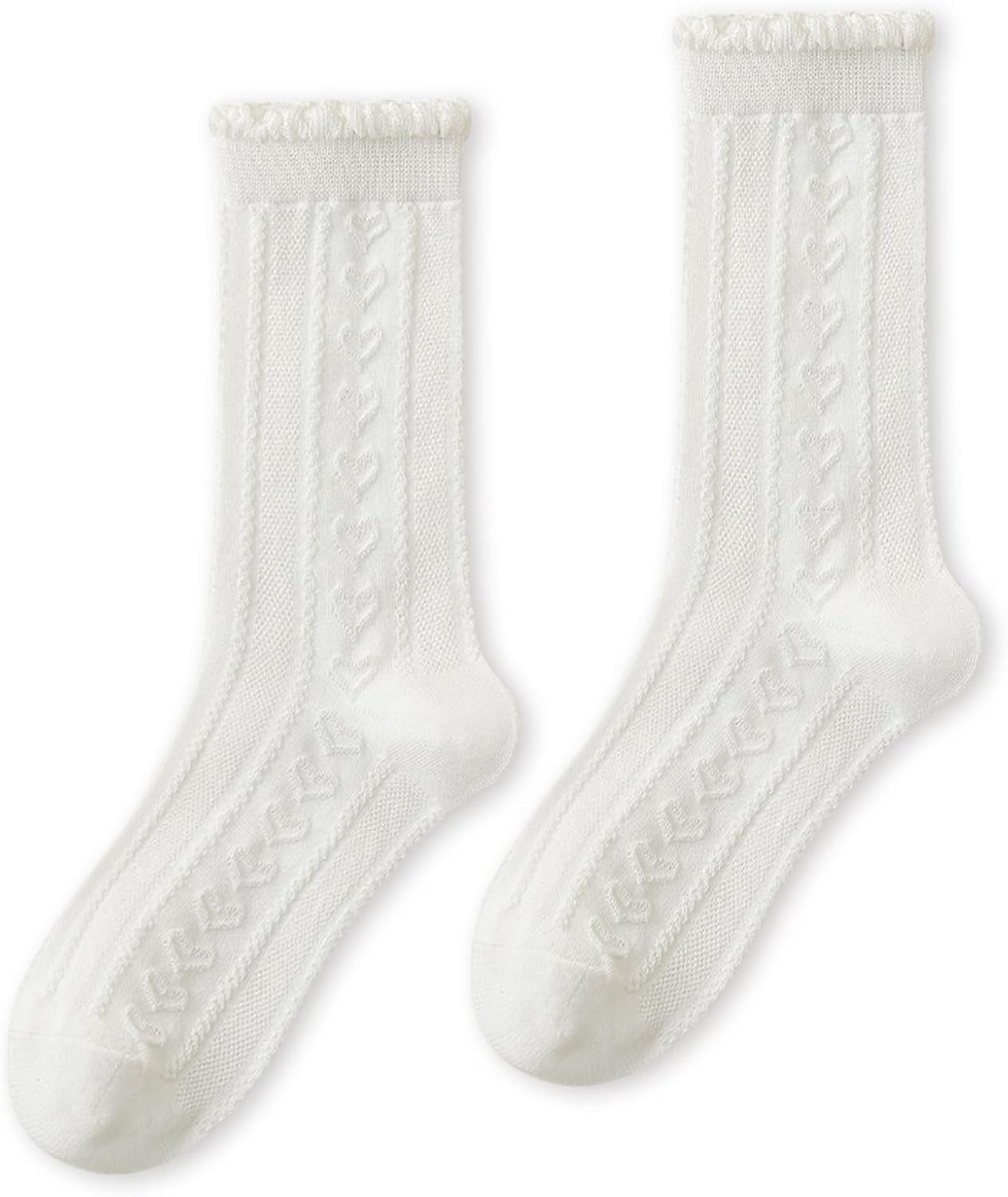Rimpelsokken voor Kinderen, Witte Kostuumsokken voor Oktoberfest, Lace, Korte Dirndl Sokken, Traditionele Kostuumaccessoires