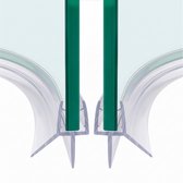 Minismus Halfronde Douchedeurafdichting 6-8 mm met Waterkering voor Halfronde Deuren (2 Strips van 1 cm) - Waterstopper Geschikt voor glas van 6 tot 8 mm - Gebogen Douchestrip - Douchedorpel Lekstrip voor Horizontale bevestiging