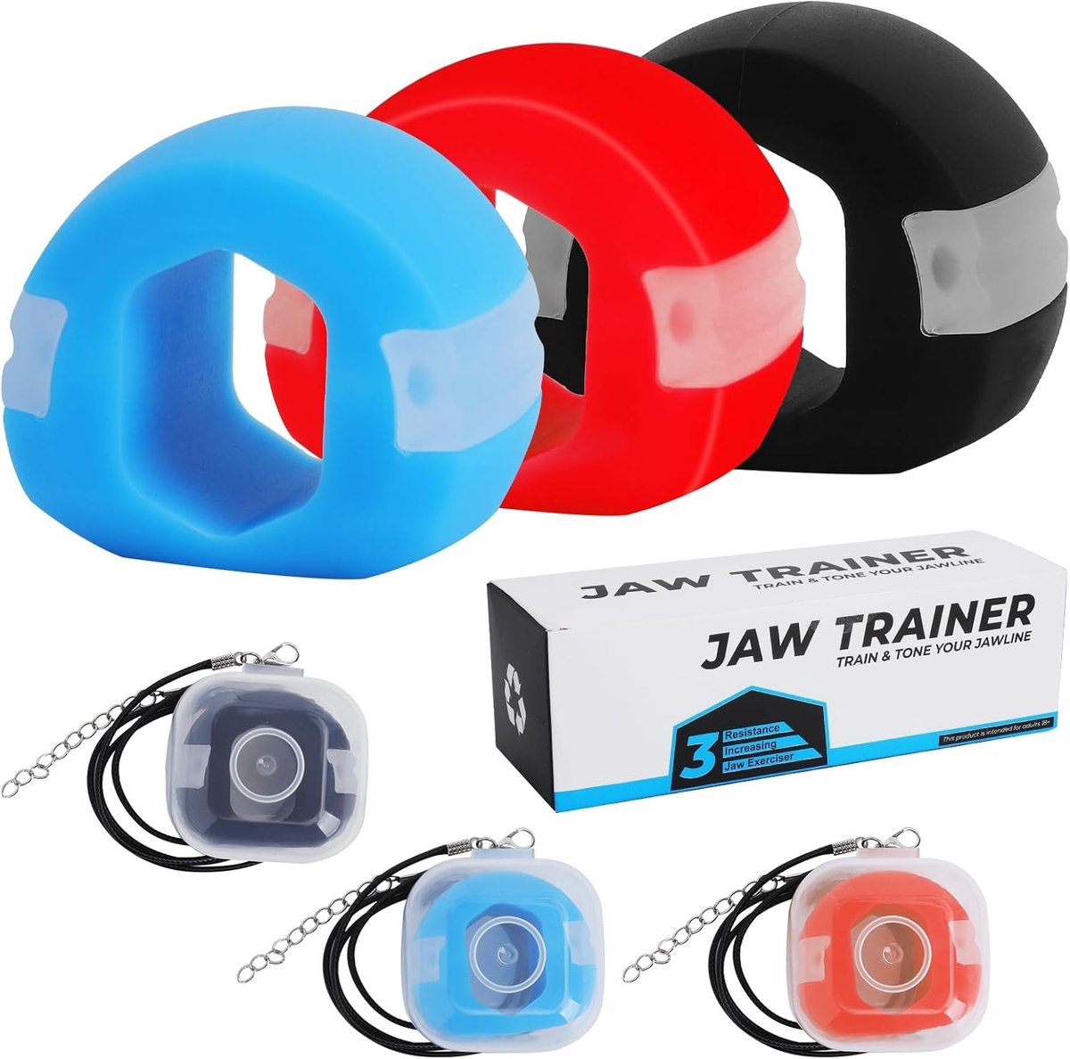 Effectieve Jawline Trainer Set voor Dubbele Kin Verwijdering, Gezichtsspieroefeningen en Fitness, Perfect als Cadeau voor Mannen