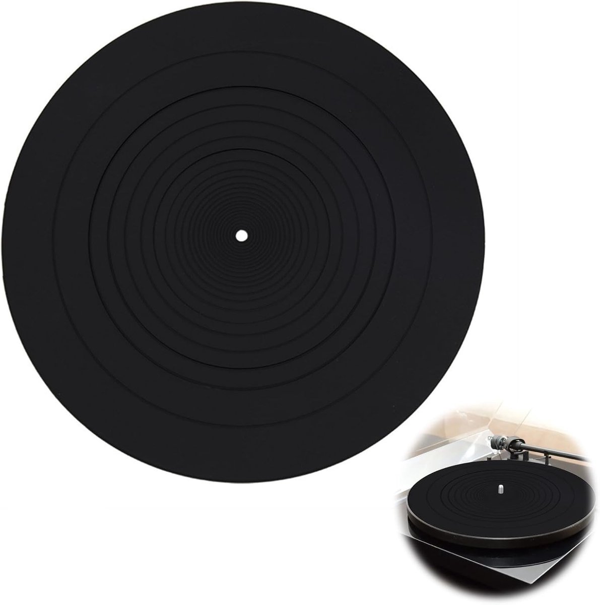 Antistatische Siliconen Platenmat van 30 cm voor Turntable, Antislip en Geluidsabsorberend