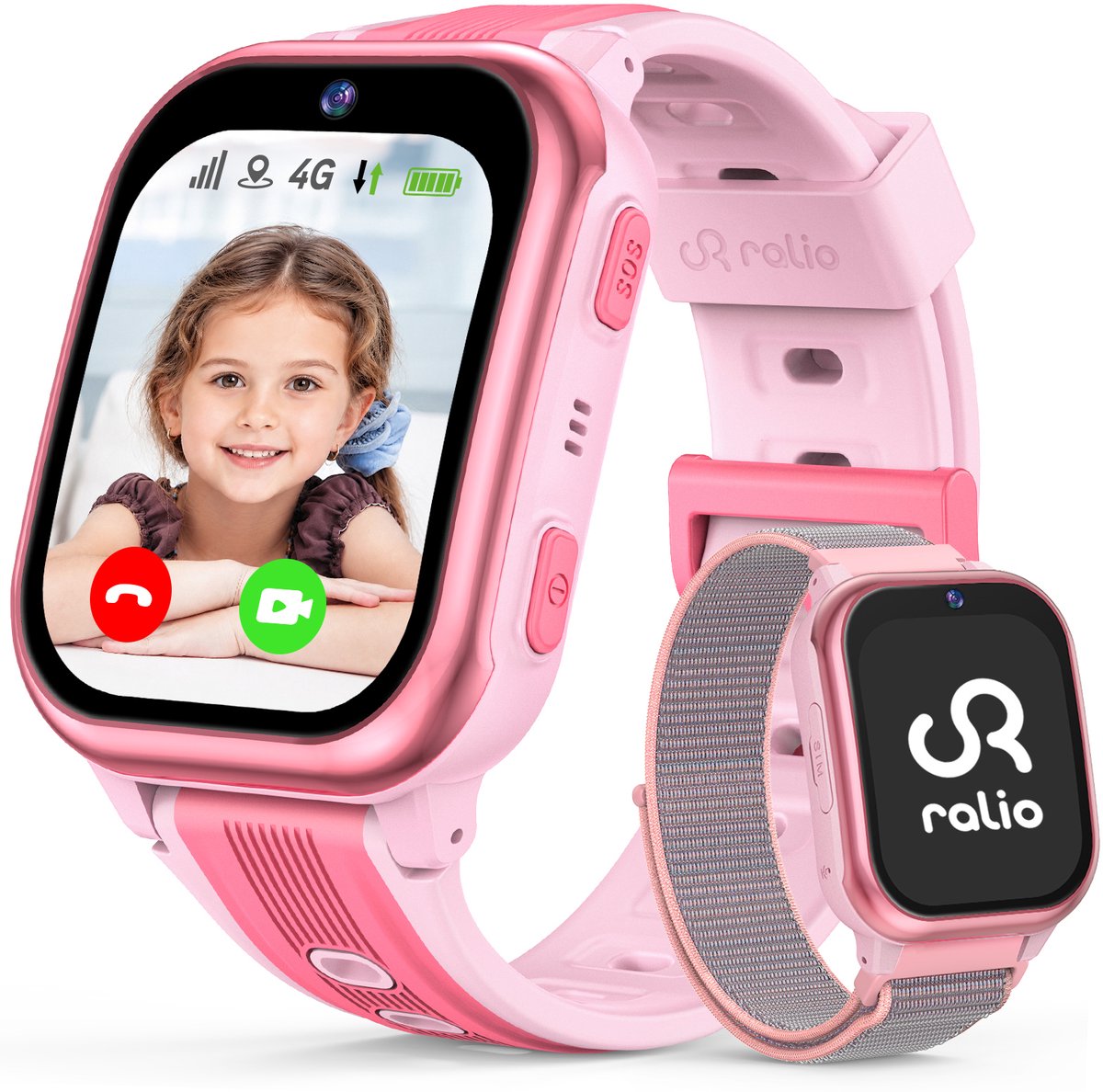 Ralio R5 Plus - GPS horloge kind - 4G - Smartwatch Kinderen Met Simkaart - Video bellen& SOS-knop - GPS Tracker Kind - Schoolmodus - Waterdicht Kinderhorloge - Stappenteller, Geofencing -Cadeaus voor Jongens en Meisjes