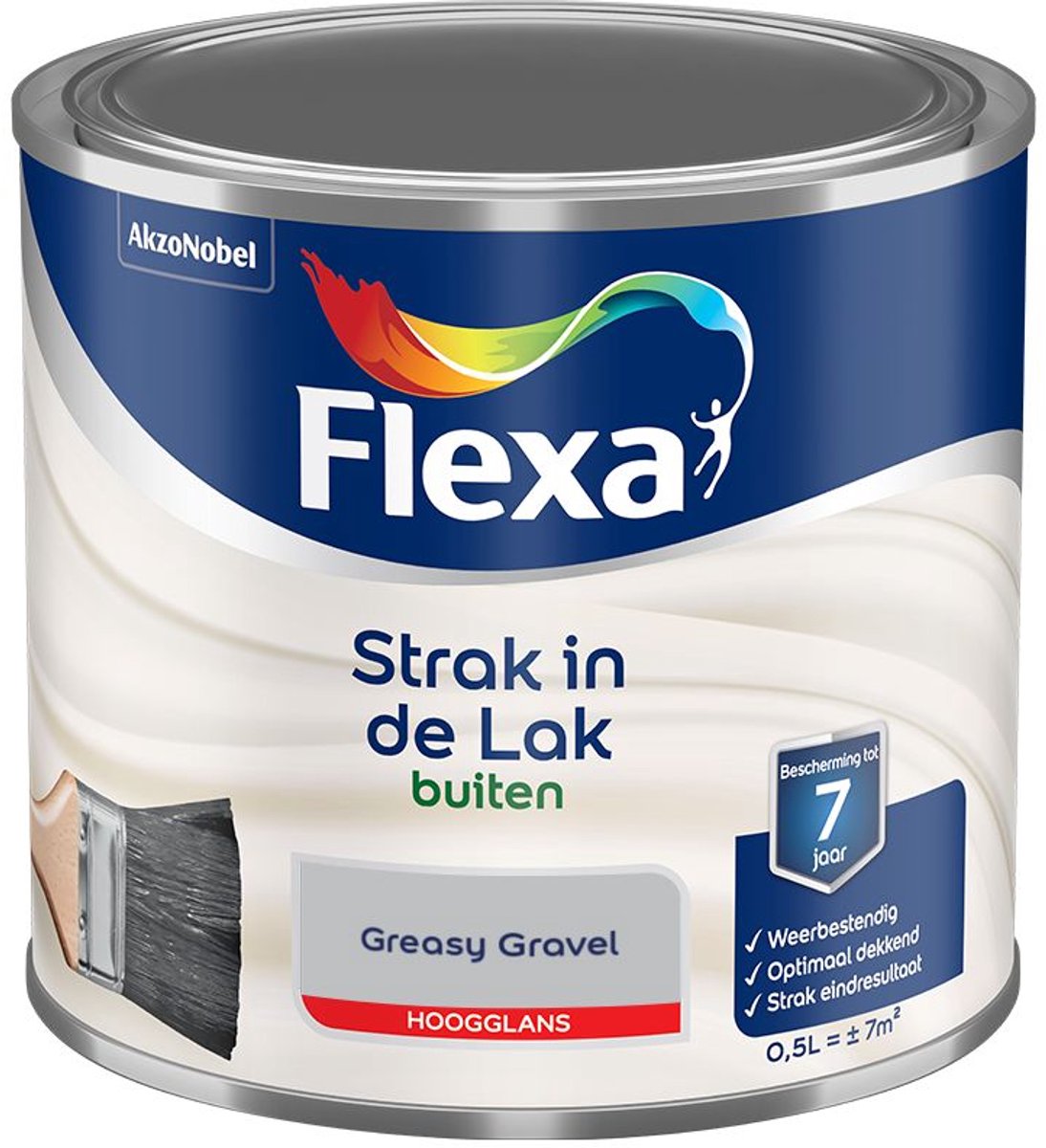 Flexa - Strak In De Lak Buitenlak Hoogglans - Greasy Gravel - 500 Ml - Kleur Van Het Jaar 2027