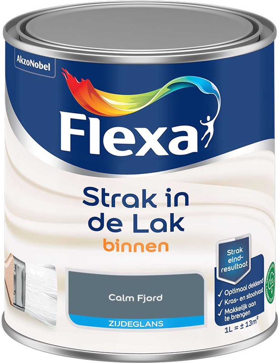 Flexa - Strak In De Lak Binnenlak Zijdeglans - Calm Fjord - 1 L - Kleur Van Het Jaar 2027