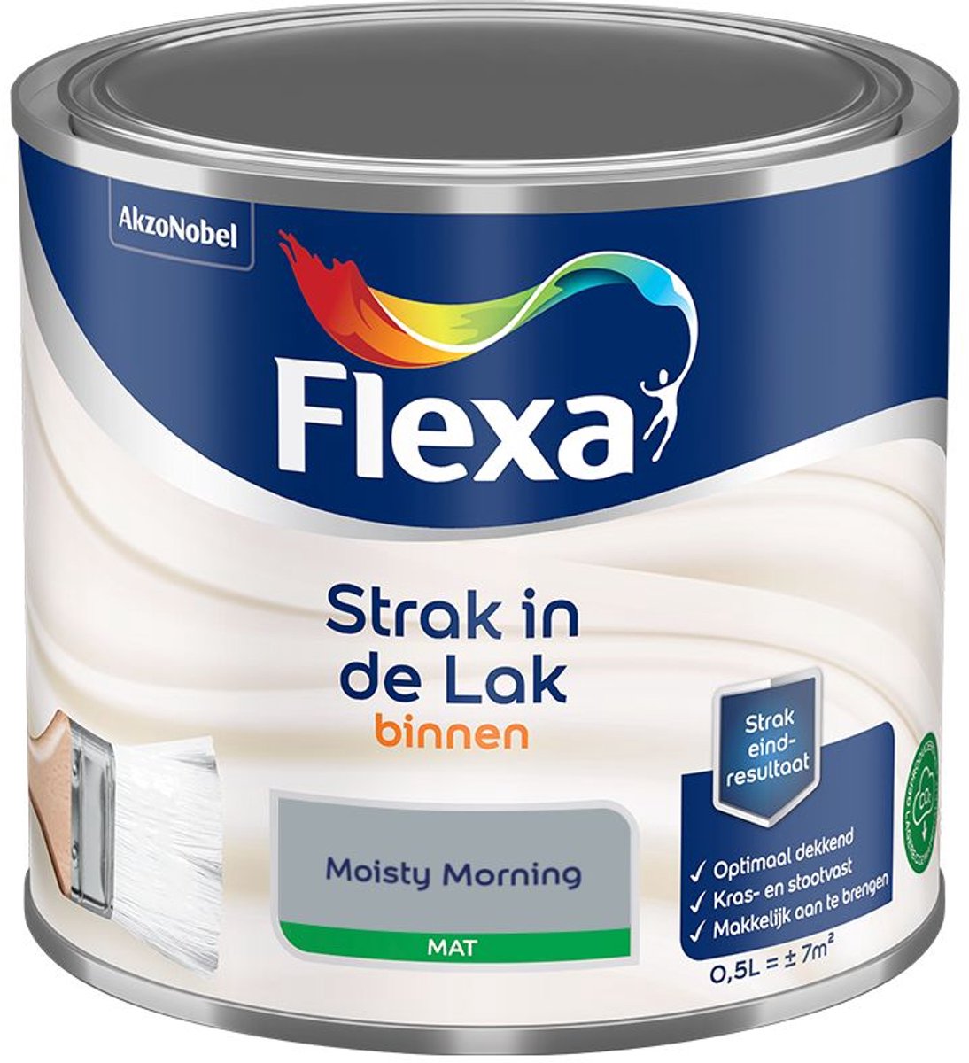 Flexa - Strak In De Lak Binnenlak Mat - Moisty Morning - 500 Ml - Kleur Van Het Jaar 2027