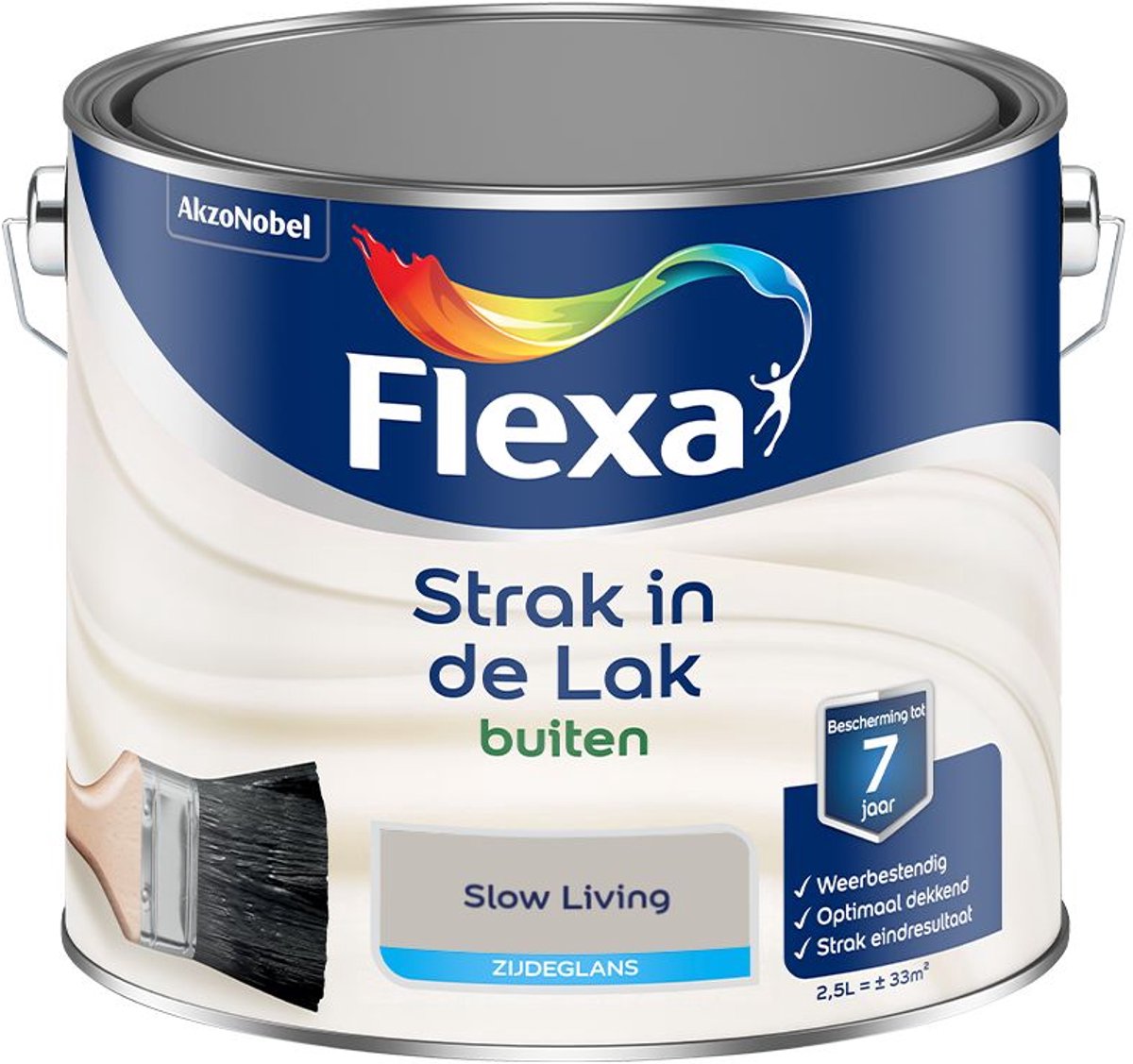 Flexa - Strak In De Lak Buitenlak Zijdeglans - Slow Living - 2,5 L - Kleur Van Het Jaar 2027
