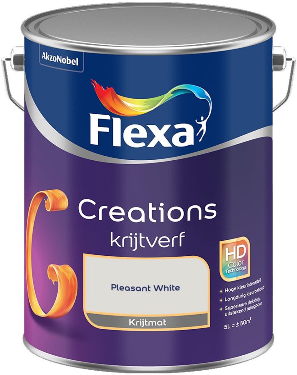 Flexa - Creations Muurverf Krijt - Pleasant White - 5 L - Kleur Van Het Jaar 2027