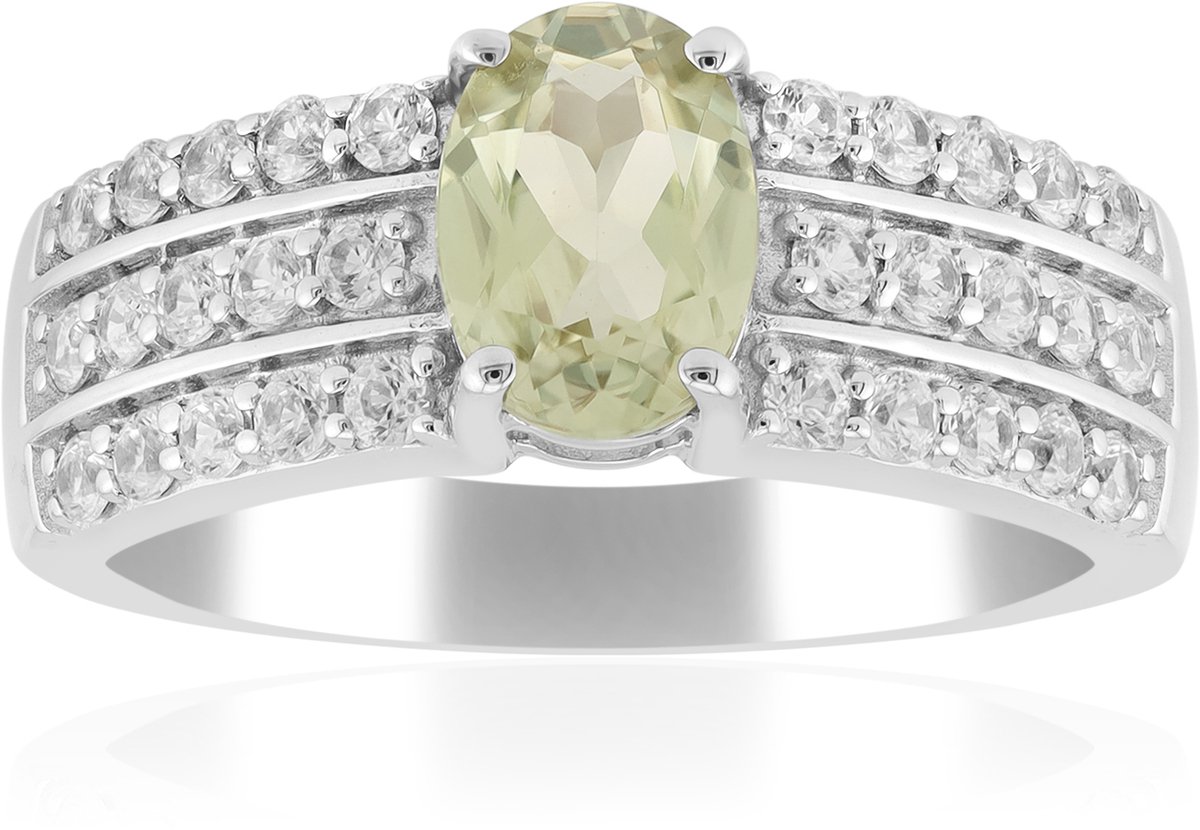 Cavill - Zilveren ring met 0,765 ct Kleurwisselende Diaspoor - 925 Sterling Zilver gerhodineerd - 30 Zirkonia's totaal 0,561 ct - Tijdloos & Elegant