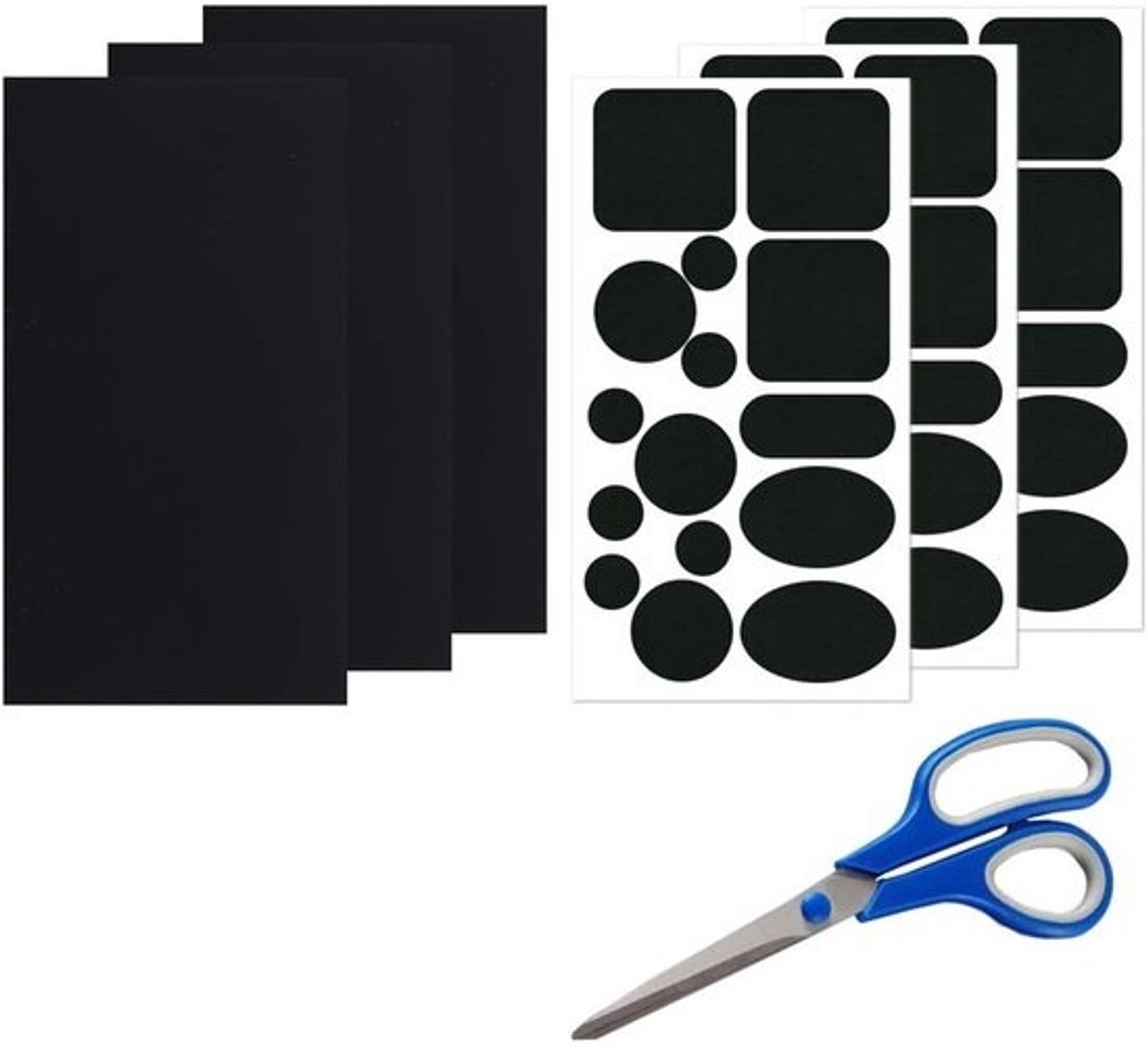 48x Zelfklevende Reparatiestukken Nylon Set voor Jassen, Tenten en Outdoor Kleding - Zwart