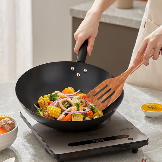 Spatel, 2 Stuks Houten Spatel Gereedschap Keuken Keukengerei Niet-Giftig Duurzaamheid voor Non-Stick Pan Woks en Kachels — afbeelding 5