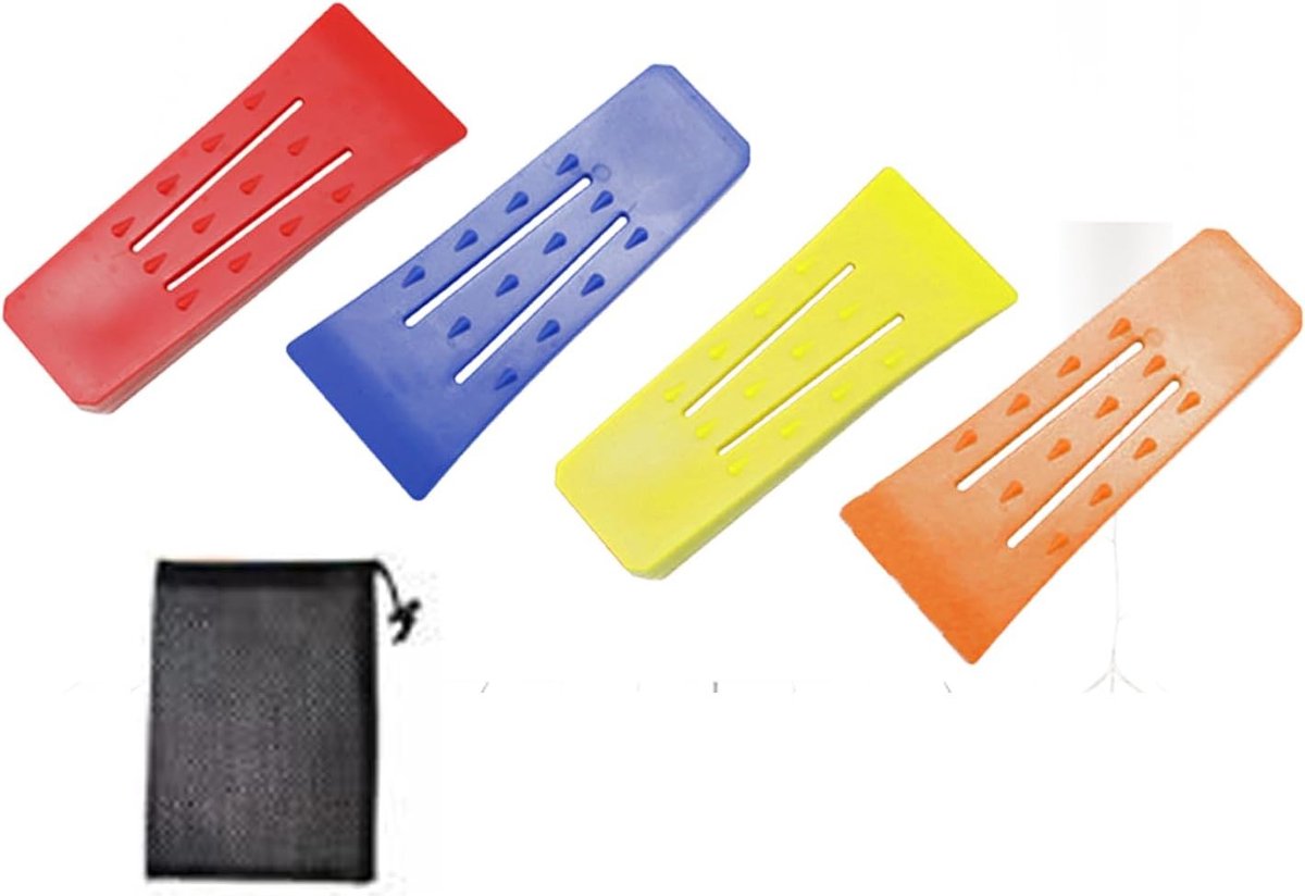 Set van 4 Plastic Wielen Wedges - ABS Impactbestendig en Koudbestendig voor Boomverzorging en Houtbewerking