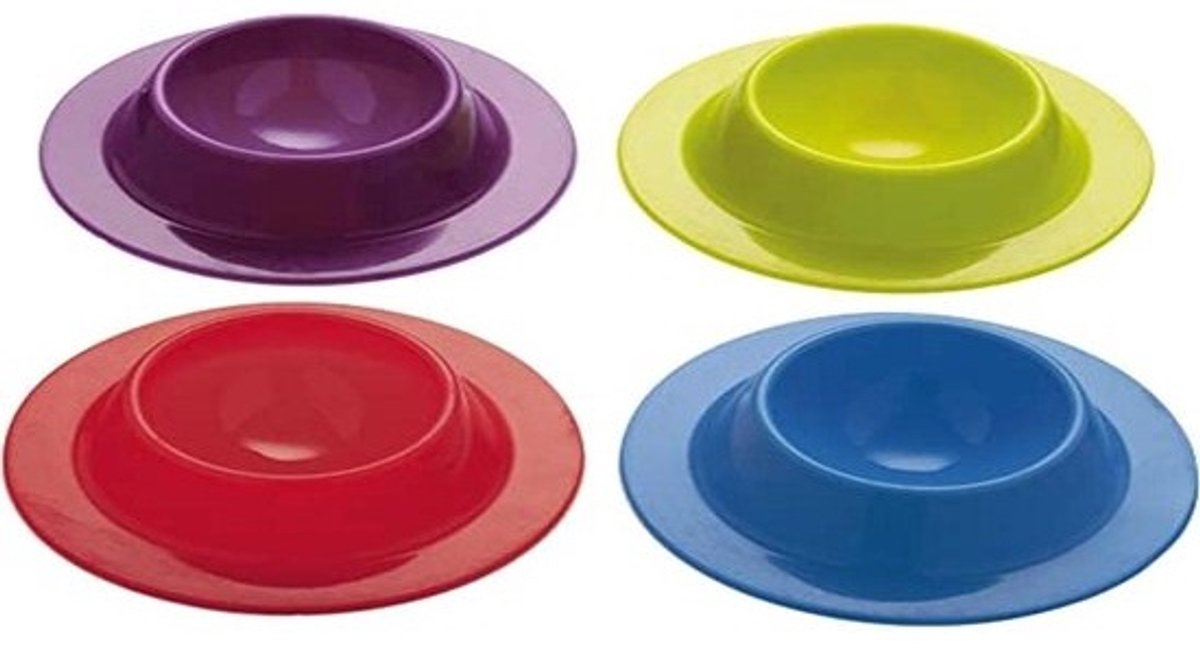 Eierhouders Set - Voor ontbijt - Eieren Presenteren - Antislip Siliconen - 4 Stuks - Multicolor