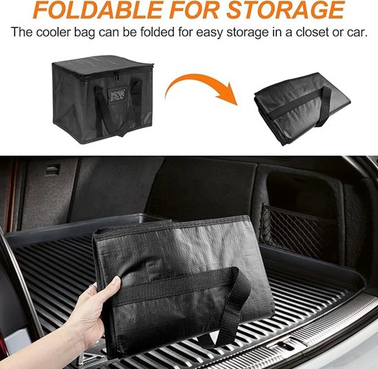 Koeltassen & Koelboxen, Opvouwbare thermische tas, Geïsoleerde tas, Picknicktas, Diepvriestas, IJszak, Lunchtas, Voor boodschappen, Picknick, Kamperen, Strand, BBQ, Reizen, Auto, 52*39*35cm van Merkloos — afbeelding 4