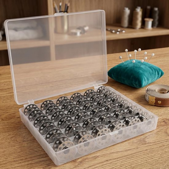 Spoelen met transparante opbergdoos, geschikt voor de meeste naaimachines, perfect voor het naaien van kleding en knutselwerk — afbeelding 5