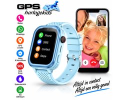 GPSHorlogeKids© - GPS horloge kind - smartwatch kinderen - WhatsApp - 4G videobellen - spatwaterdicht - SOS alarm - SMS - incl SIM - Turn Blauw