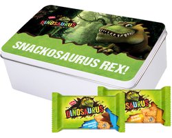 Lotus Dinosaurus collection box - "Snackosaurus Rex!" - 8 koekzakjes - koekjesdoos met Lotus Dinosaurus koeken - koek natuur & koek met chocolade - kinderkoeken - 401g