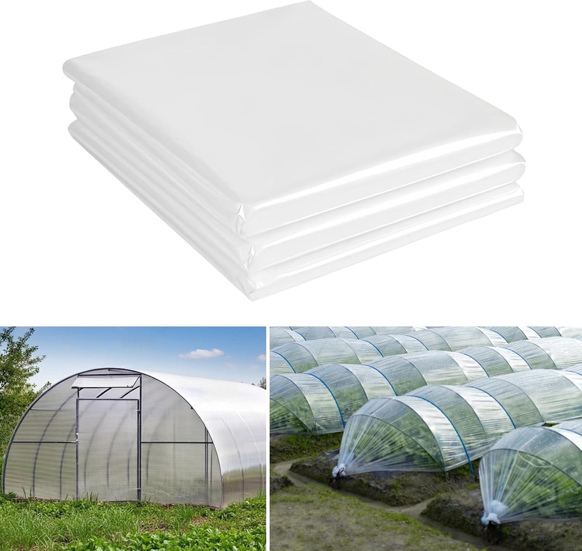 2x4 m Kasfolie Extra Sterk, Transparante Tuinf Folie, Scheurbestendige Polyethyleen Folie, Afdekfolie voor Folietunnel en Tuinieren