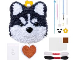 Punch Needle Kit voor Beginners met Schattige Hondenpatronen - Handwerk Gereedschap en Instructies voor Creatieve Kerstcadeaus en Ambachtelijke Projecten