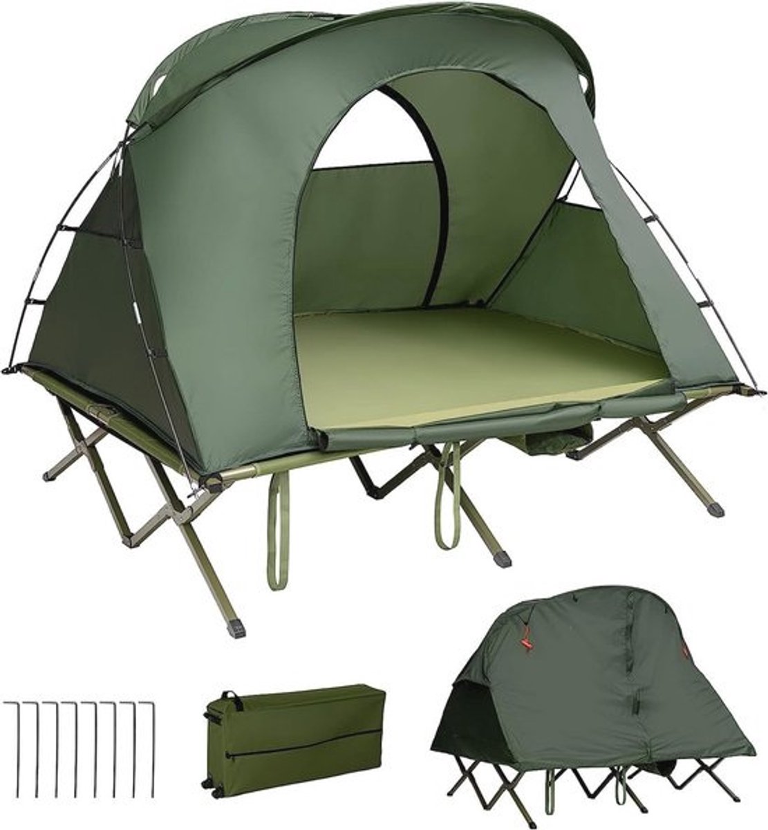 4-in-1 Camping Tent en Bed voor 2 Personen - Waterdicht en Comfortabel voor Kamperen