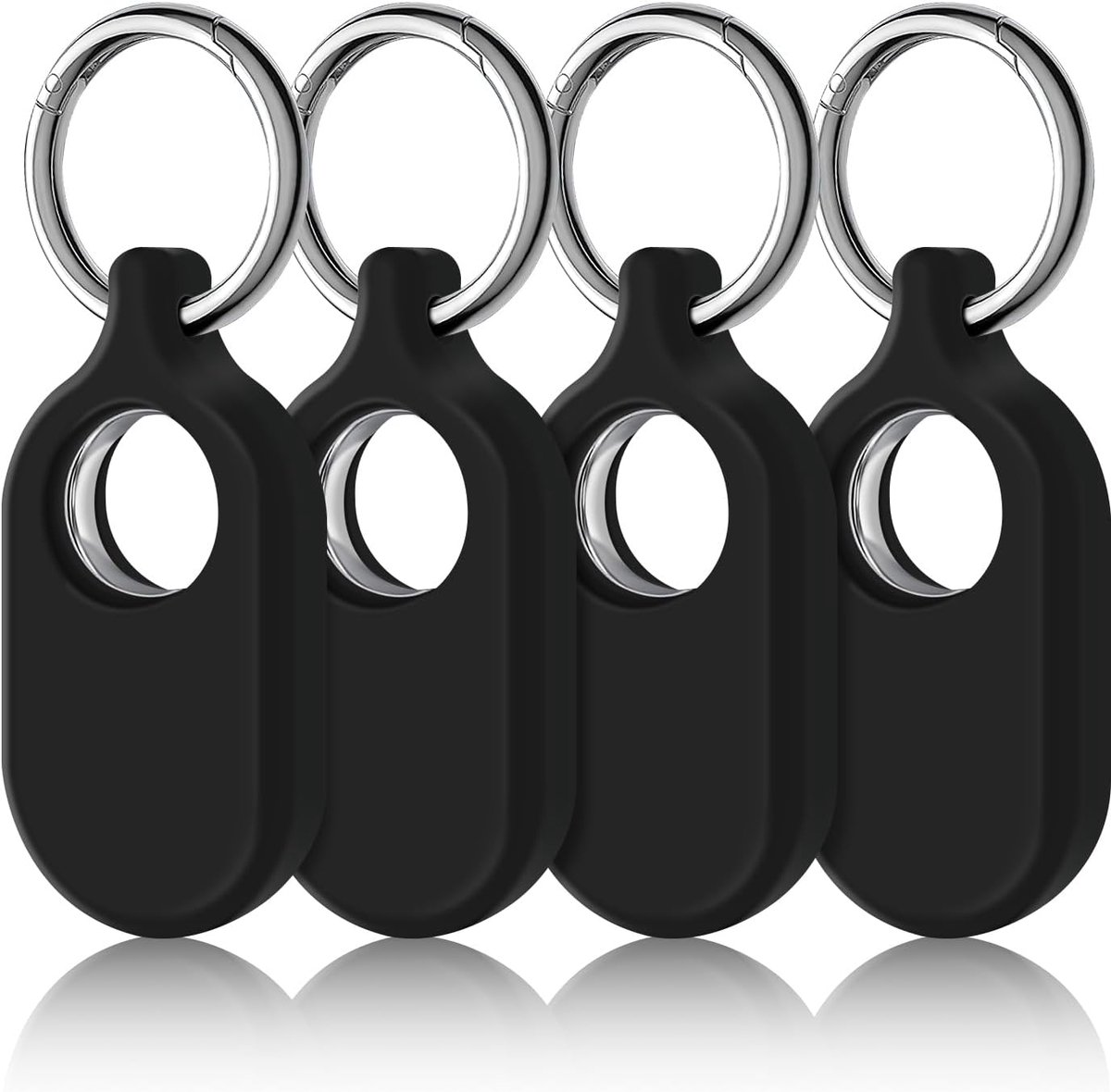 4 stuks hoesjes compatibel met Samsung Galaxy SmartTag 2 | zachte siliconen beschermhoes sleutelhanger, anti-druppel anti-kras accessoires voor SmartTag2, voor huisdierhalsband sleutel