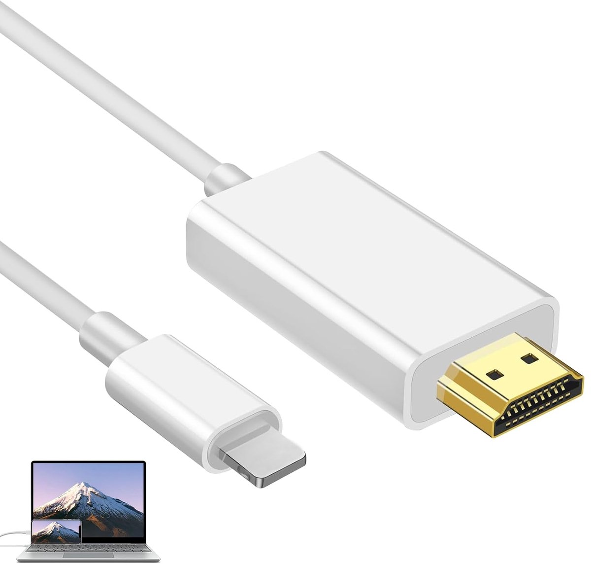 adapterkabel 1,8 m voor 14/13/12/11/8-1080P HD-overdracht, plug & play, compatibel met iOS 17/16/15/14