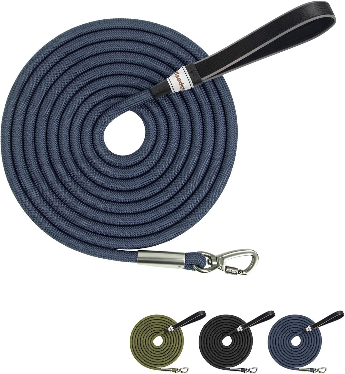 Hondenlijn 3 m - Blauw - 12 mm dikke karabijnhaak - Robuust en veilig - ShopVlot
