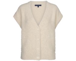Red Button Gilet Sleeveless Fuzzy Srb5116 Cream Dames Maat - M