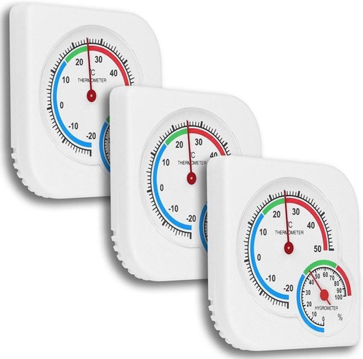 3-delige Digitale Hygrometer Thermometer voor Binnen en Buiten