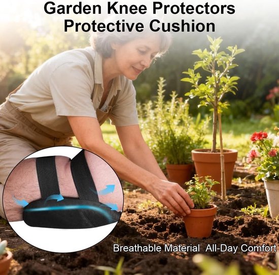 Professionele kniebeschermers voor tuinieren en klussen, ademend en antislip, met comfortabele kussens voor extra steun — afbeelding 4