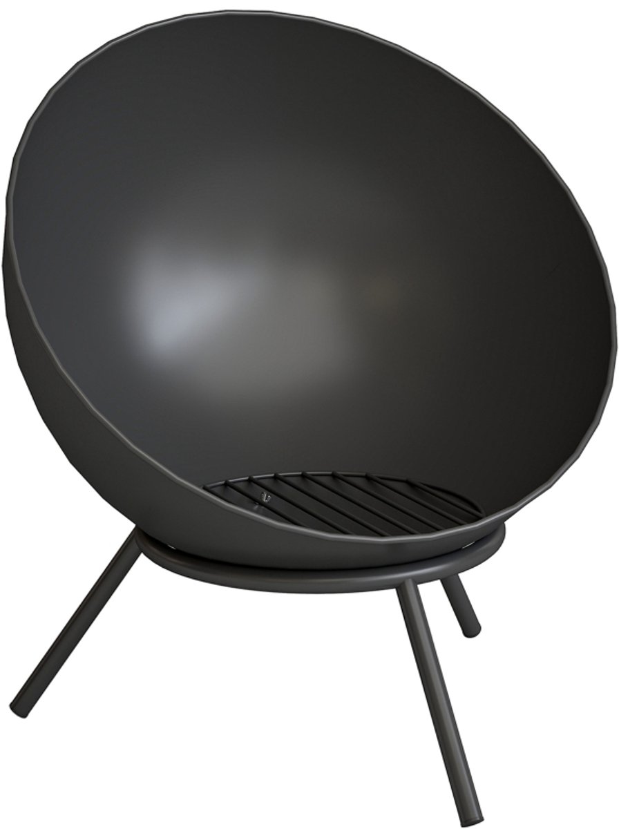 Vuurkorf 61x61x66cm Zwart Metaal Buiten vuurkorf Tuin vuurkorf Verwarmingsoven Stevig en duurzaam Praktisch en mooi Te gebruiken in de tuin, op het terras en buitenshuis