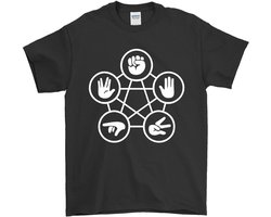 Nerd Shirt – Rock Paper Scissors Lizard Spock Hand Signs – Unisex T-Shirt voor Dames & Heren – Origineel Cadeau