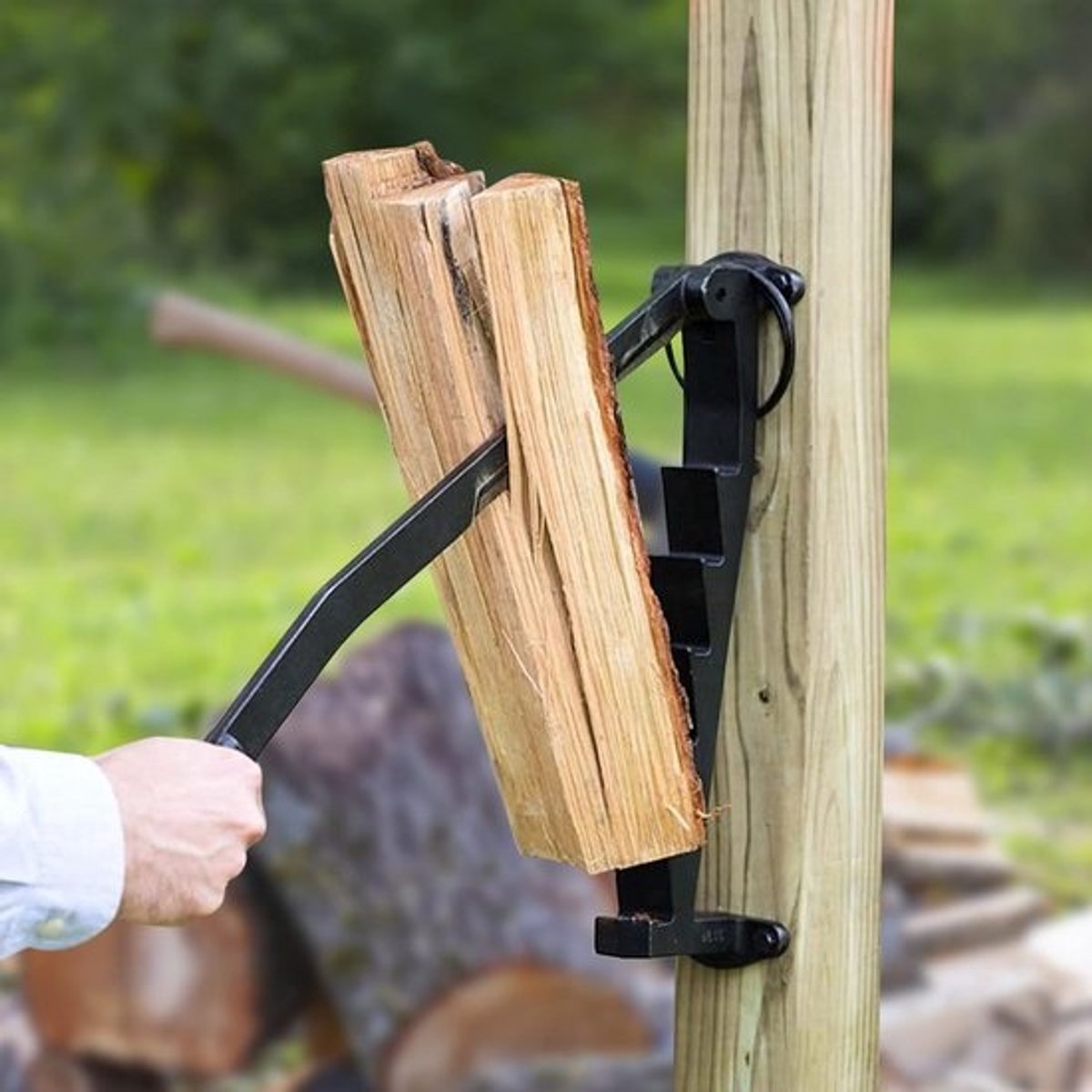 Handmatige Houtkloofijzer – Wandmontage Kliefmachine voor Haardhout en Pallets