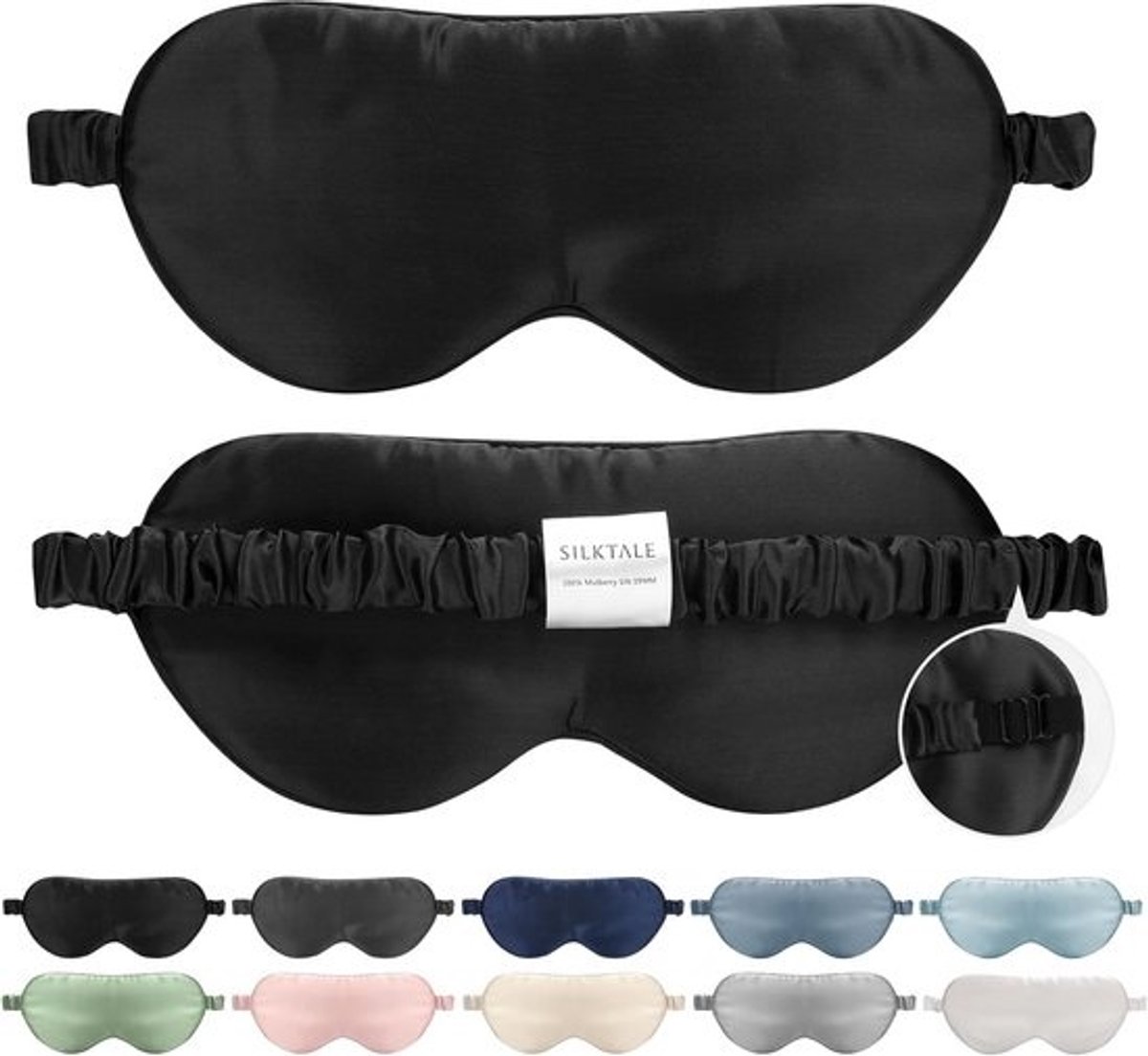 Luxe Slaapmasker van 100% Moerbeizijde met Verstelbare Band