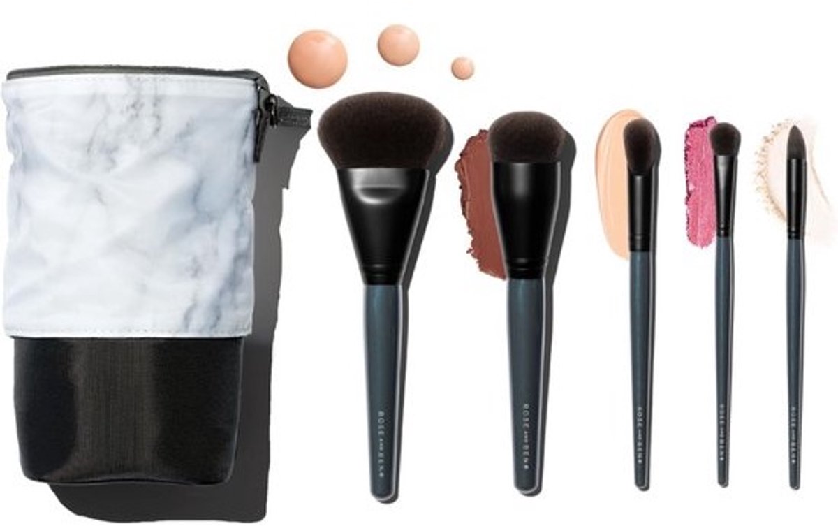 Essentiële 5-delige Make-up Kwastenset voor Reizen | Professioneel Blenden van Vloeibare en Crème Make-up | Dierproefvrij