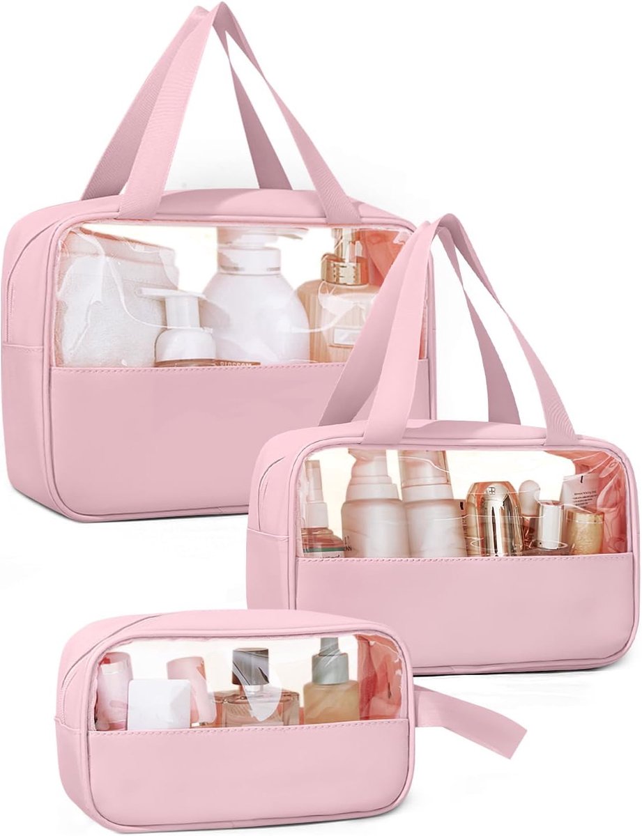Toilettas Dames Heren, roze, S+M+L