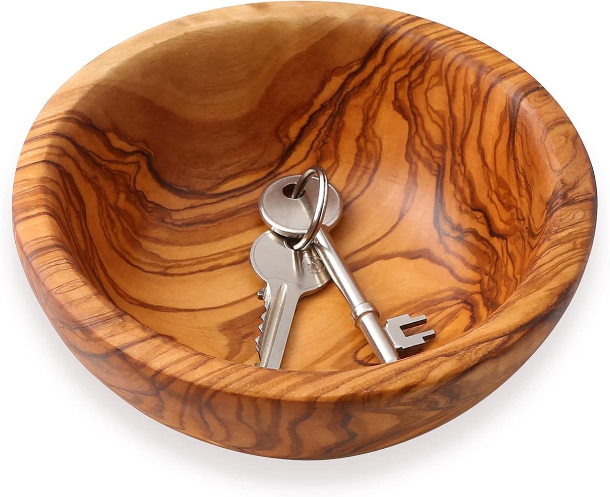 14 cm handgesneden kom voor snacks, hapjes, dips, sleutels, potpourri & meer