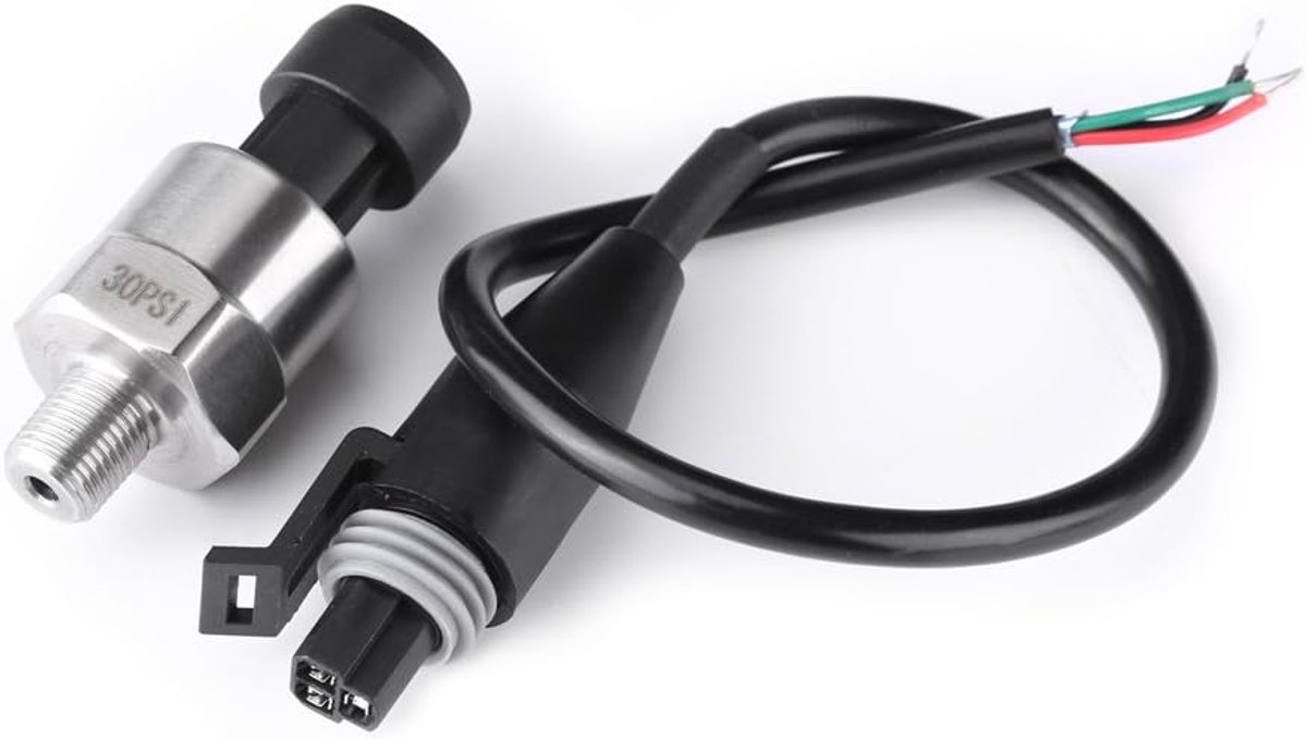Stalen Druksensor 30 PSI 1/8 Inch NPT Voor Lucht Olie Water Brandstof Auto DC 5V Kabel Automatische Drukmeting Sensor