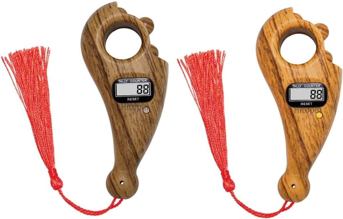 2 Stuks Digitale Boeddha Tellen Kralen voor Meditatie, Gebed en Ontspanning met Vinger Telling