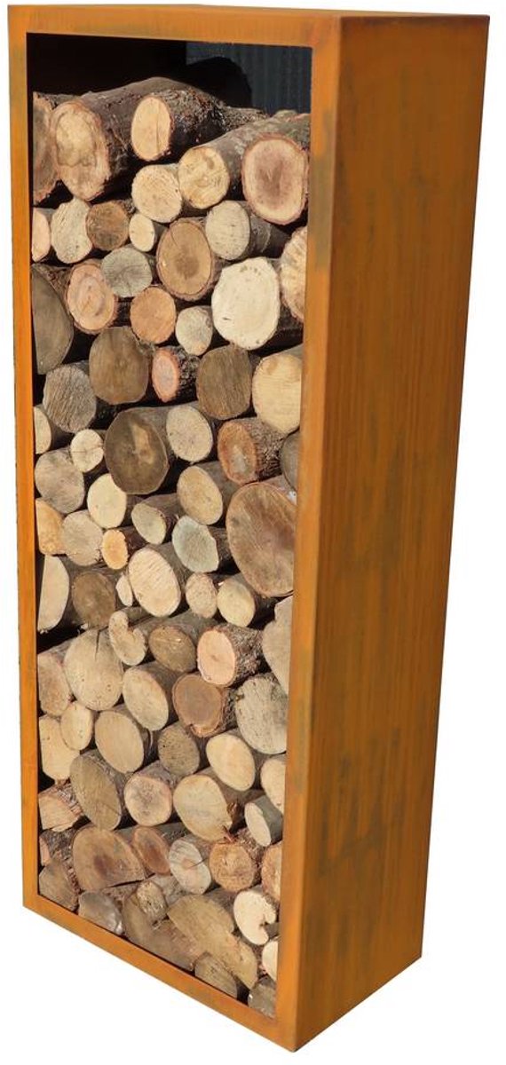 Houtopslag Woodstore Cortenstaal 120x60x35cm