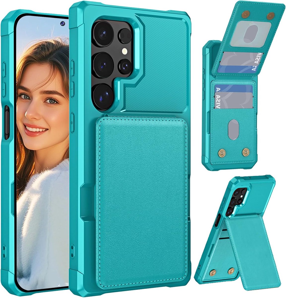 Portemonnee Hoesje voor Samsung Galaxy S22 Ultra ZM